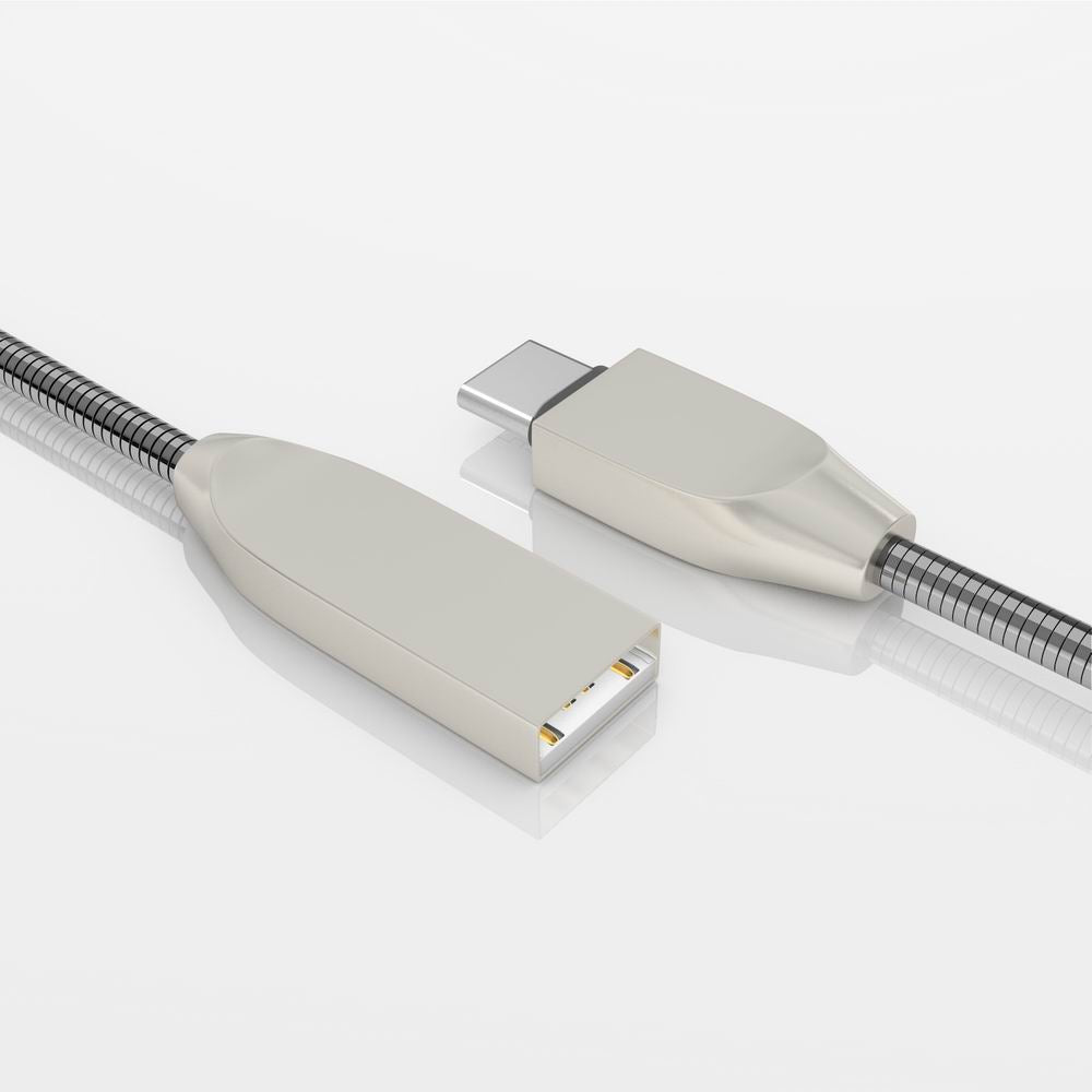 D Style USB Type-C Cable Zinc Alloy Braided Data Sync Type-C Charging