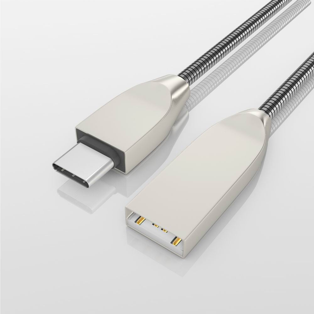 D Style USB Type-C Cable Zinc Alloy Braided Data Sync Type-C Charging