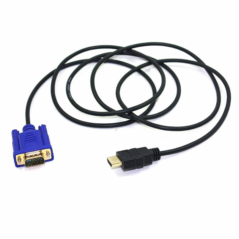 1.8m 6Ft HDMI Male to VGA HD-15 15Pin Male Adapter Cable Cord for DVD HDTV PS3