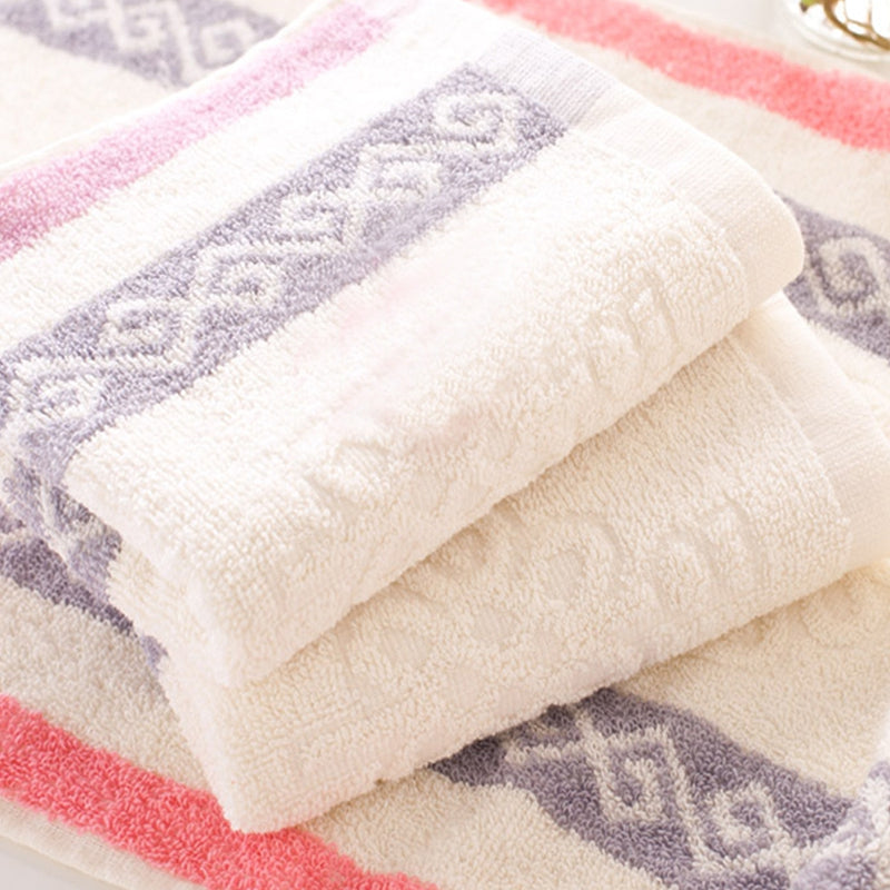 3 Pcs Face Towels Simple Style Stripes Soft Towels