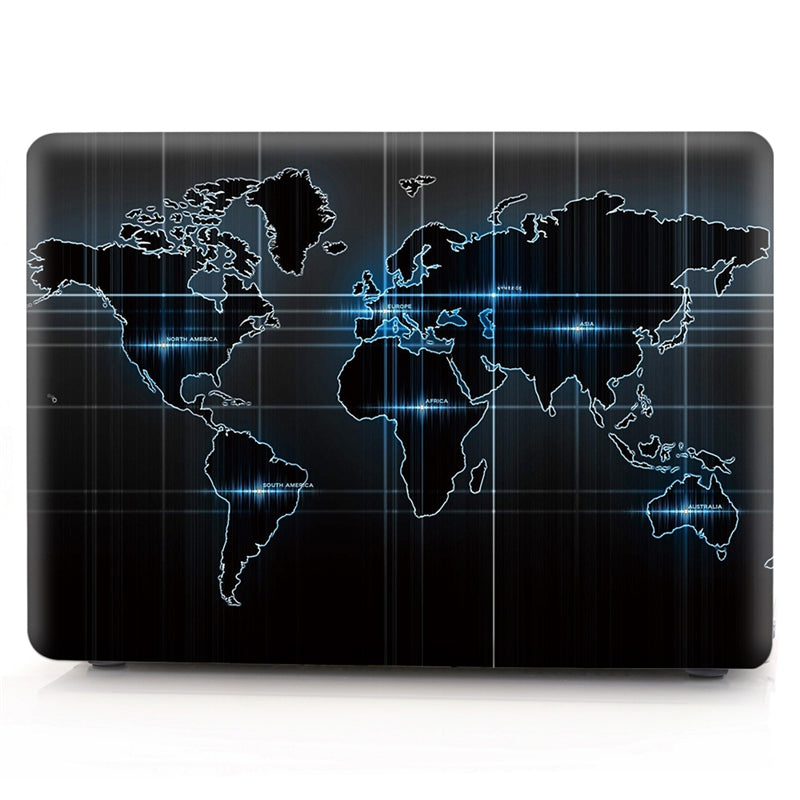 Computer Shell Laptop Case Keyboard Film for MacBook Air 11.6  inch 3D Technology World Map