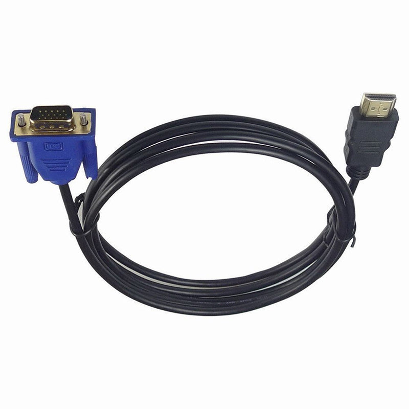 1.8m 6Ft HDMI Male to VGA HD-15 15Pin Male Adapter Cable Cord for DVD HDTV PS3