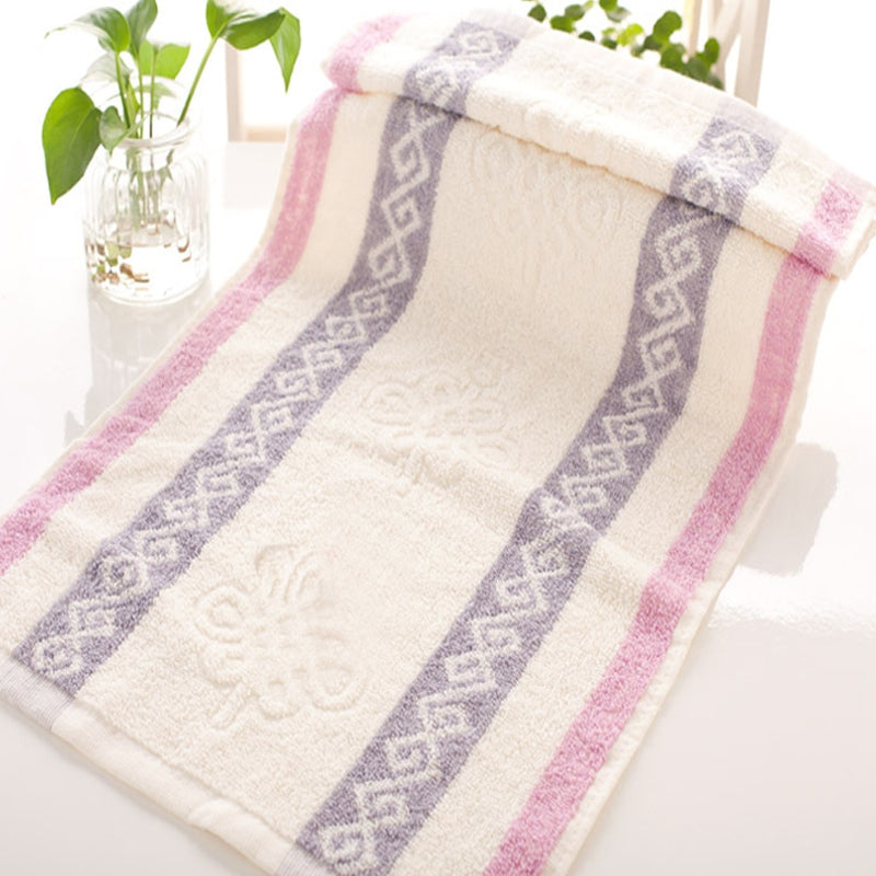 3 Pcs Face Towels Simple Style Stripes Soft Towels