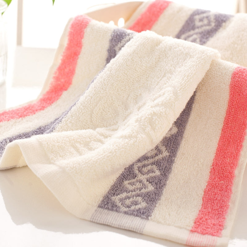 3 Pcs Face Towels Simple Style Stripes Soft Towels