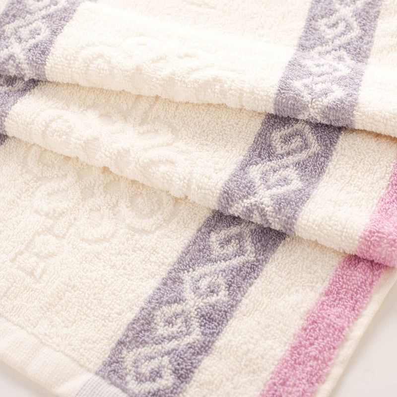 3 Pcs Face Towels Simple Style Stripes Soft Towels