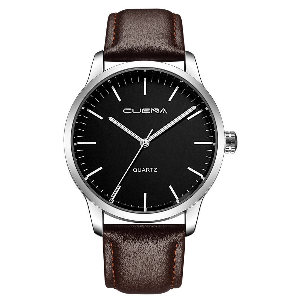 CUENA 6608P Men's Fashion Trendy Leather Quartz Wristwatch