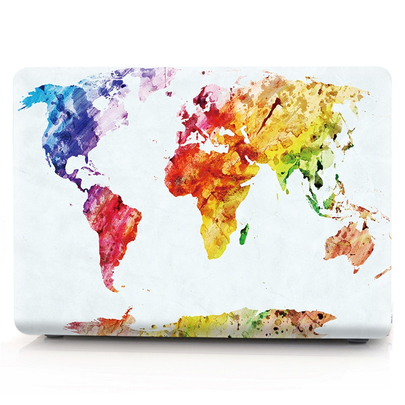 Computer Shell Laptop Case Keyboard Film for MacBook Pro 13.3 inch Touch 2016 3D Watercolor Worl...