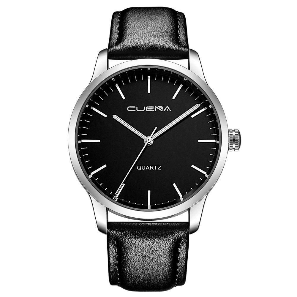 CUENA 6608P Men's Fashion Trendy Leather Quartz Wristwatch