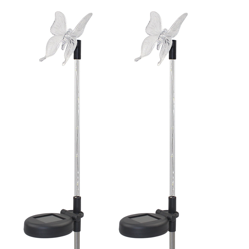 2PCS Solar Color-changing Butterfly Outdoor Garden Stake Light