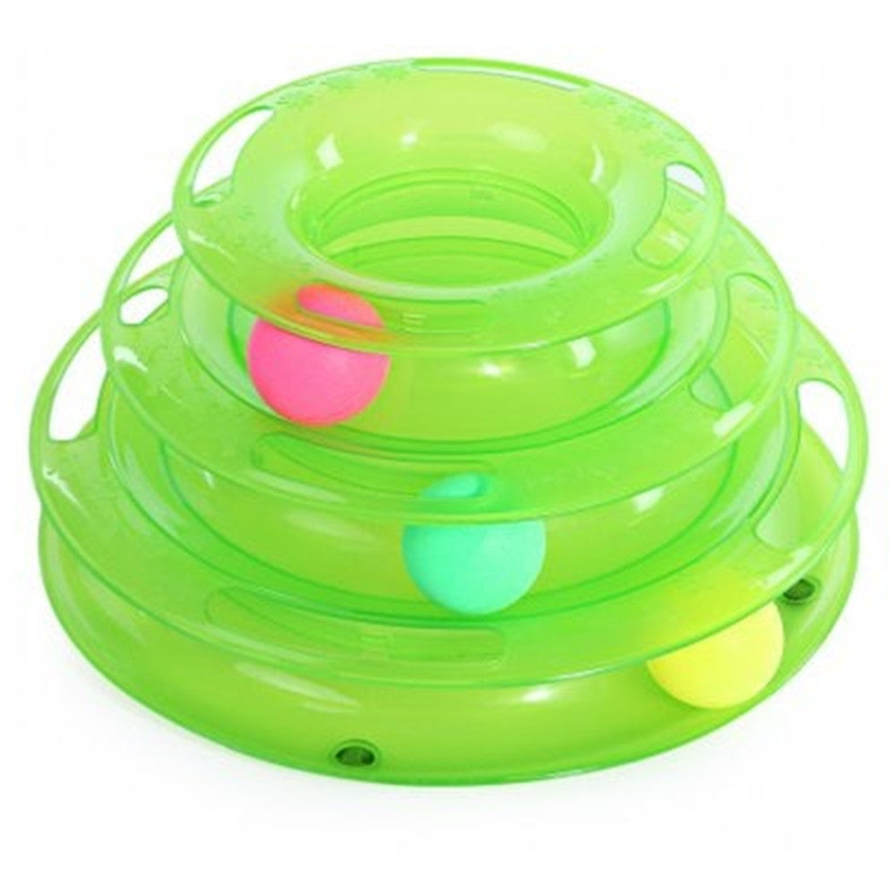 Cat Three Layers Turntable Scroll Ball Toy