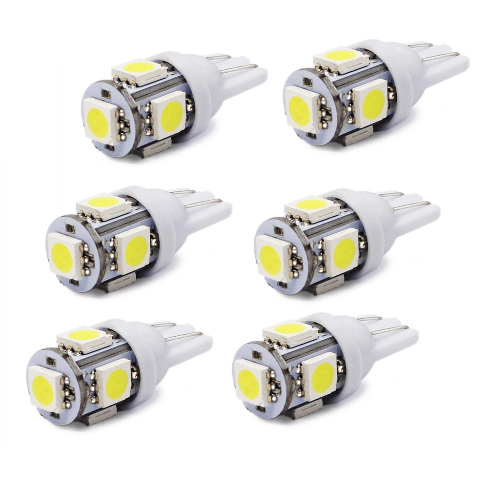6PCS T10 W5W 158 194 2.5W 5050 5SMD LED Bulb Car Epistar LED Clearance Light