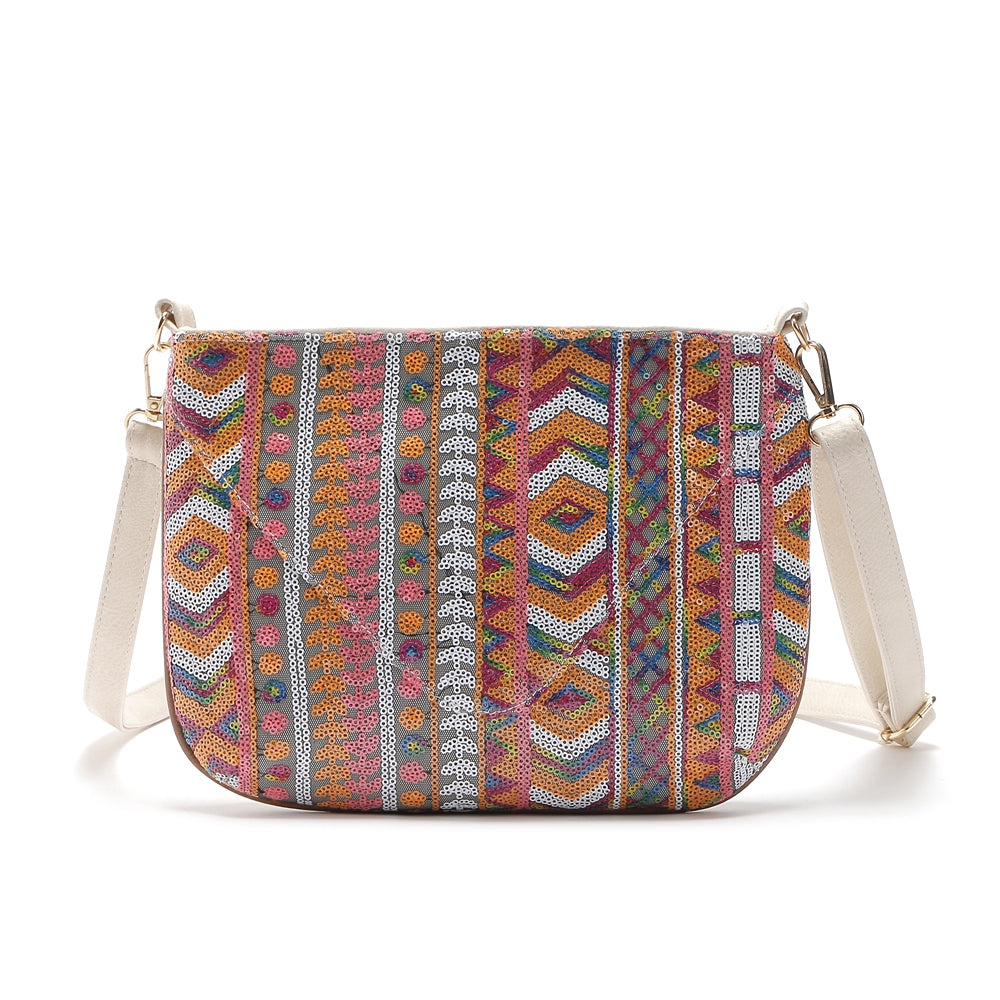 Colorful Geometric Sequin Small Crossbody Bag