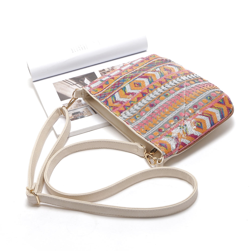 Colorful Geometric Sequin Small Crossbody Bag