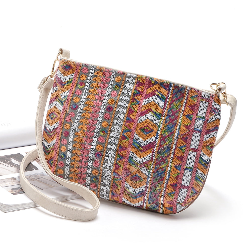 Colorful Geometric Sequin Small Crossbody Bag