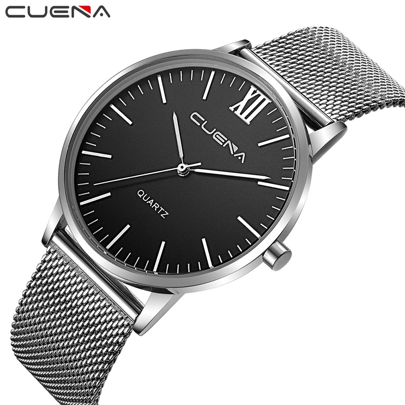 CUEAN 6632G Men Fashion Quartz Wristwatch Stainless Steel Watchband