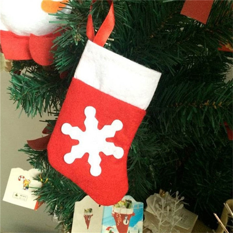 12 Pieces/Set Mini Christmas Stockings Dinnerware Cover Xmas Tree Decorations Christmas Decorati...