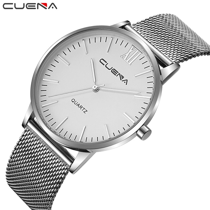 CUEAN 6632G Men Fashion Quartz Wristwatch Stainless Steel Watchband