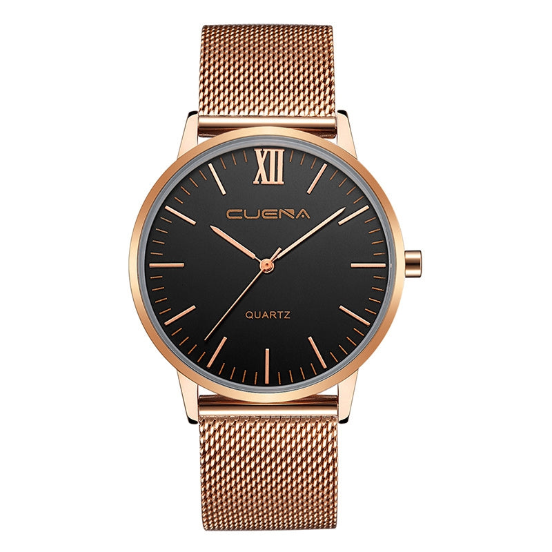 CUEAN 6632G Men Fashion Quartz Wristwatch Stainless Steel Watchband