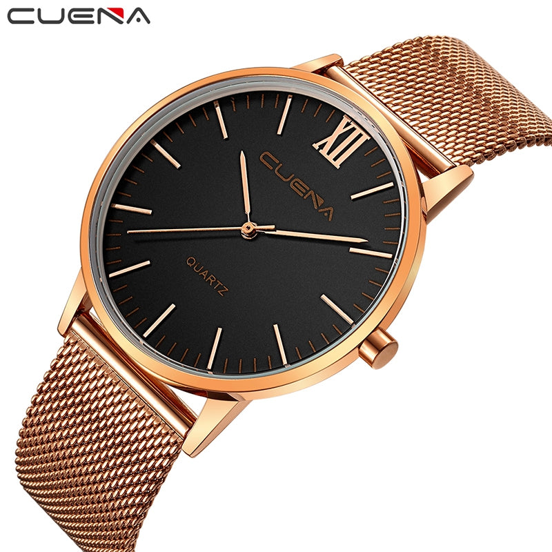 CUEAN 6632G Men Fashion Quartz Wristwatch Stainless Steel Watchband