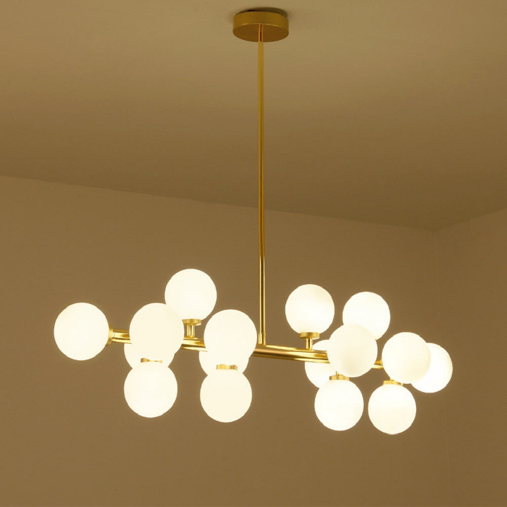 DengLiangZhiXin Nordic Simple Post-modern Glass Shade Magic Beans Chandelier for Living Room
