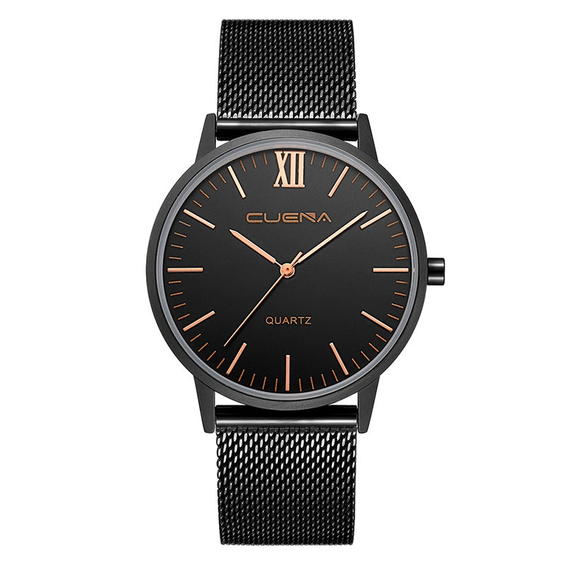 CUEAN 6632G Men Fashion Quartz Wristwatch Stainless Steel Watchband