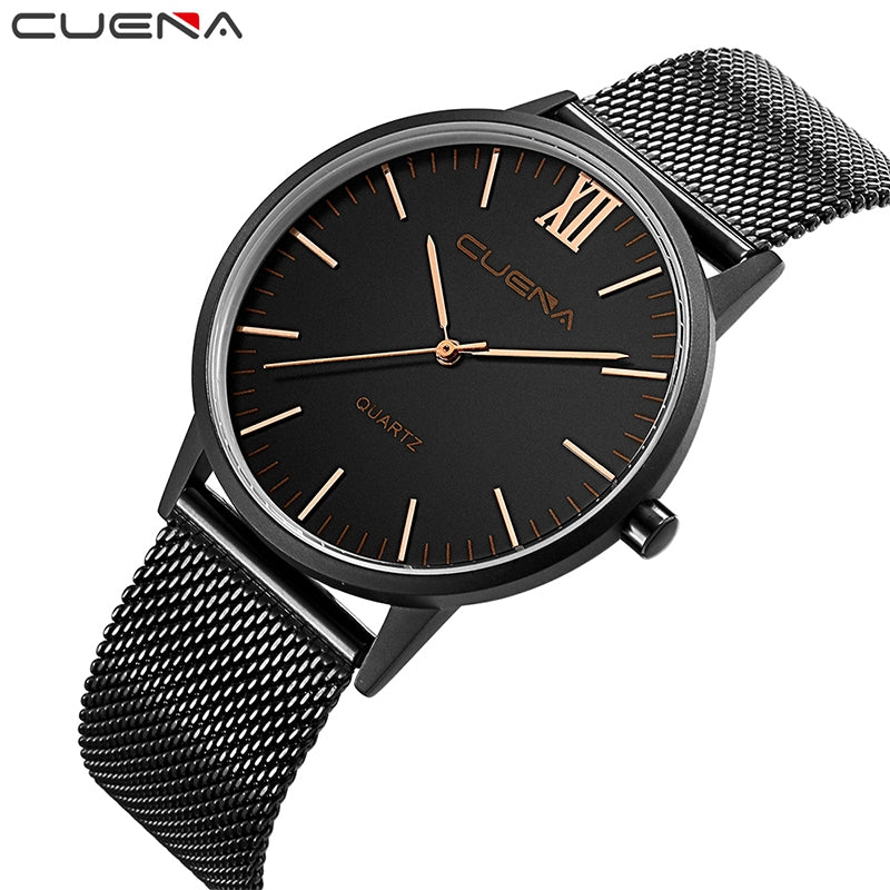 CUEAN 6632G Men Fashion Quartz Wristwatch Stainless Steel Watchband