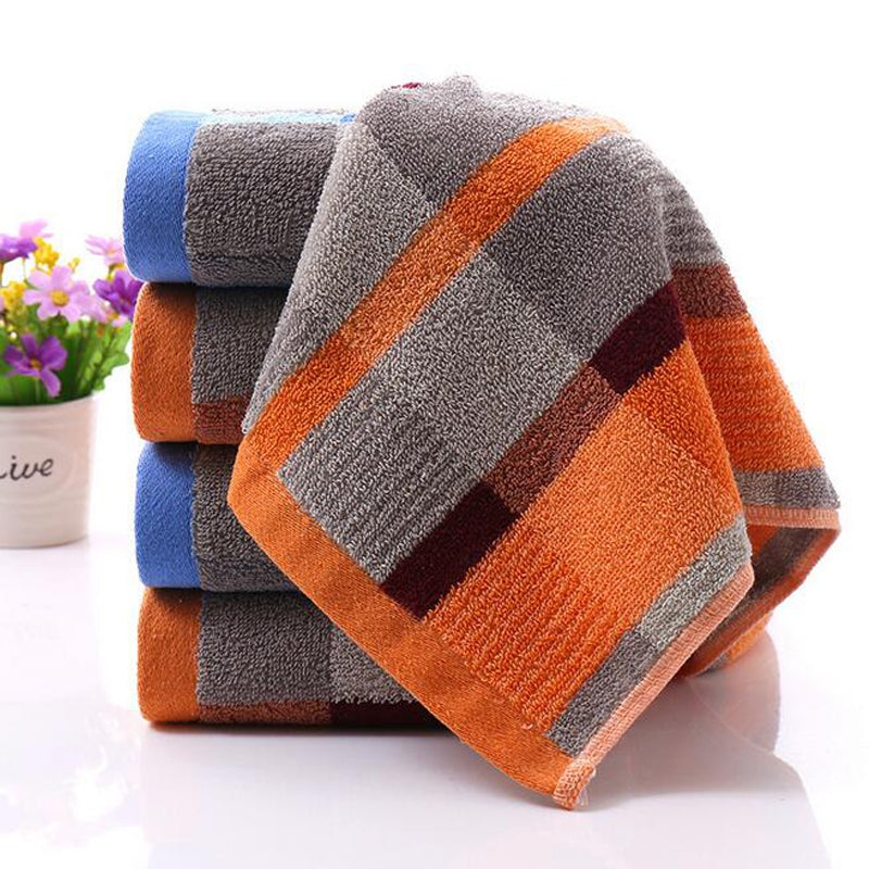1 Pc Face Towel Cotton Blends Patchwork Pattern Cozy Towel