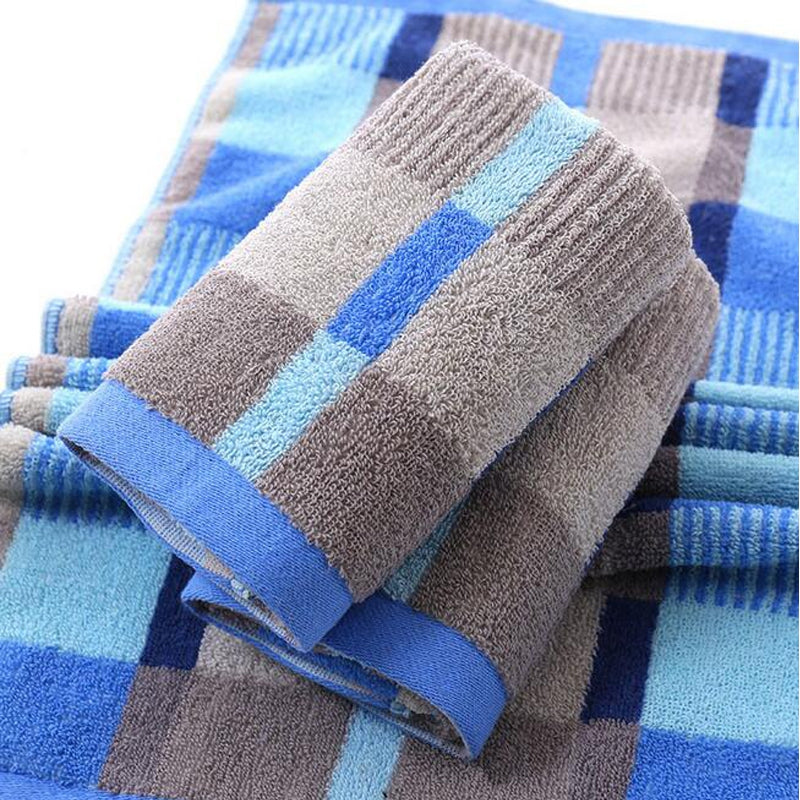 1 Pc Face Towel Cotton Blends Patchwork Pattern Cozy Towel