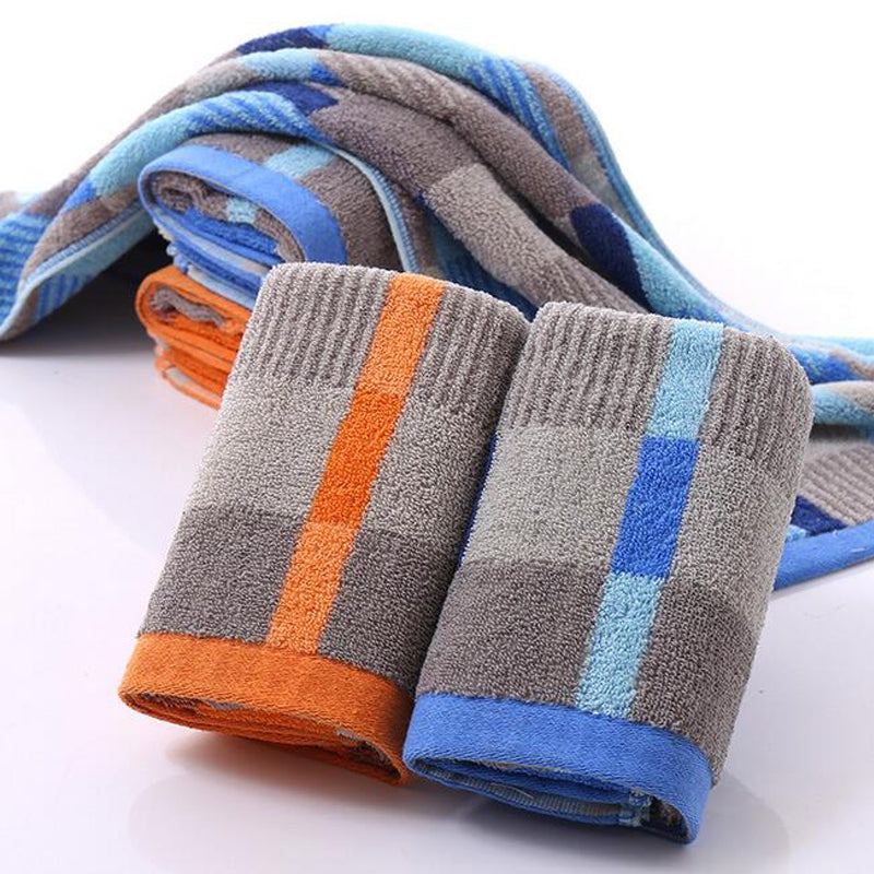 1 Pc Face Towel Cotton Blends Patchwork Pattern Cozy Towel