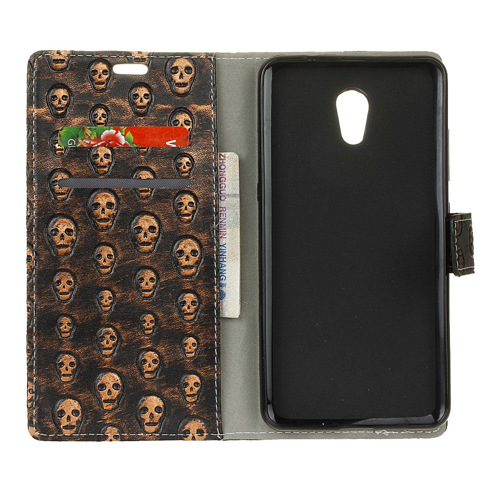 3D Texture Heavy Metal Style Flip PU Leather Wallet Case for Lenovo P2