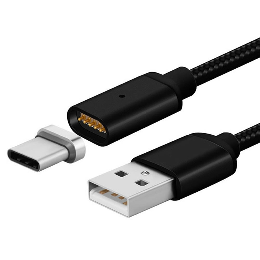 Cwxuan USB Type-C Detachable Magnetic Adhesion Braided Data Sync Charging Cable (100cm)