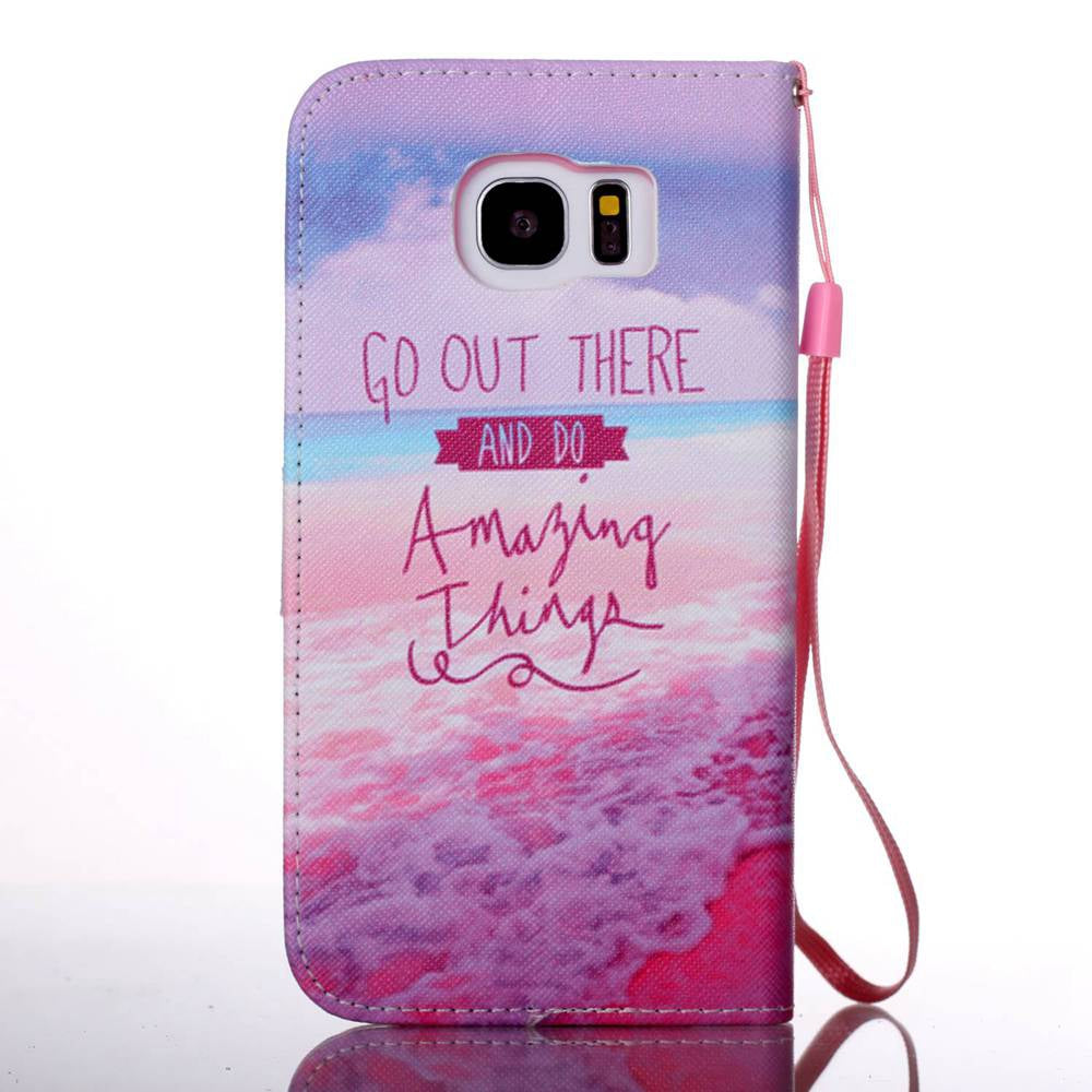 Create A Dream Painted PU Phone Case for Samsung Galaxy S7 Edge