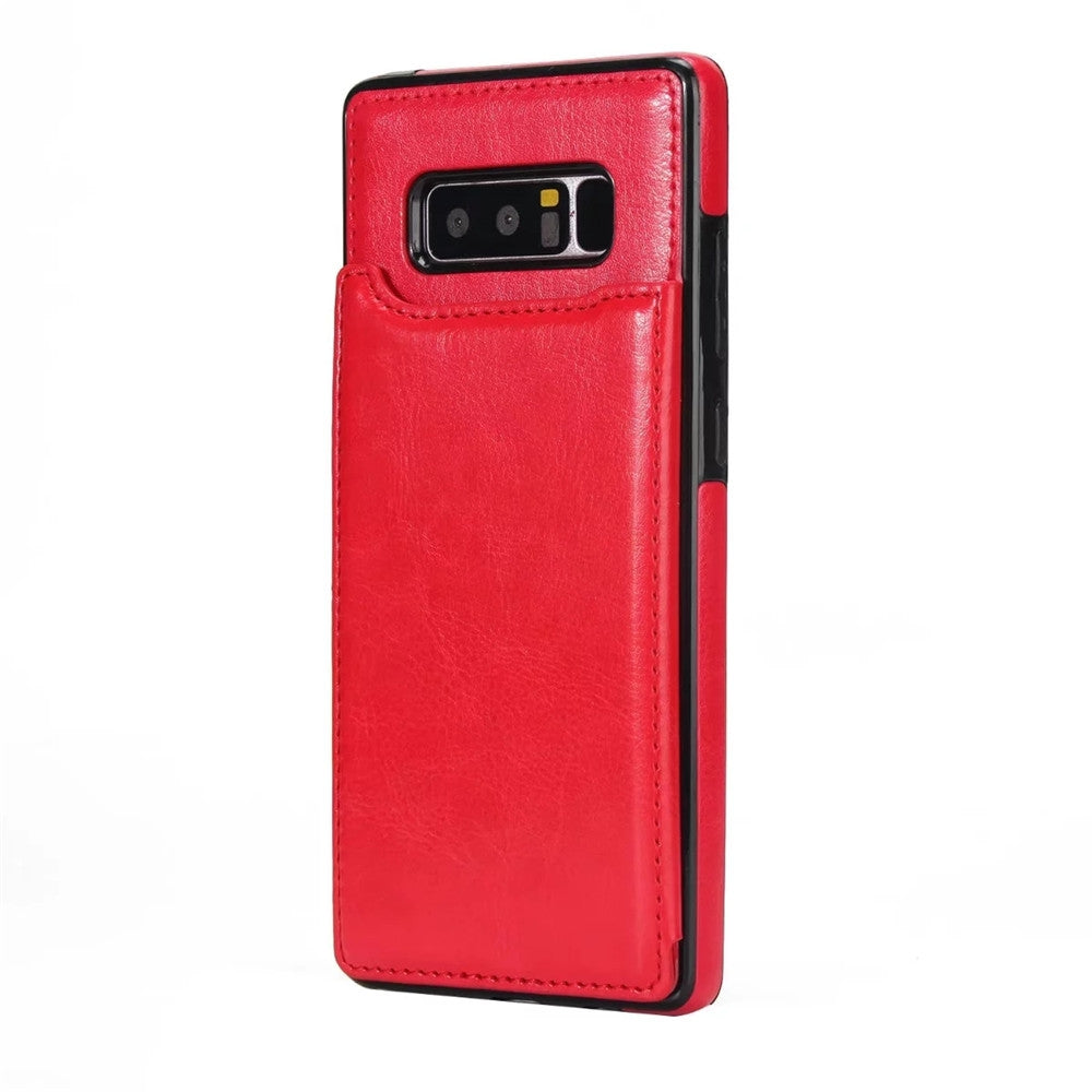 Case for Samsung Galaxy Note 8 Card Holder with Stand Back Cover Solid Color Hard PU Leather