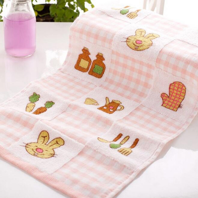 2 Pc Face Towel Cute Lovely Cartoon Pattern Cozy Soft Children's Face Towel