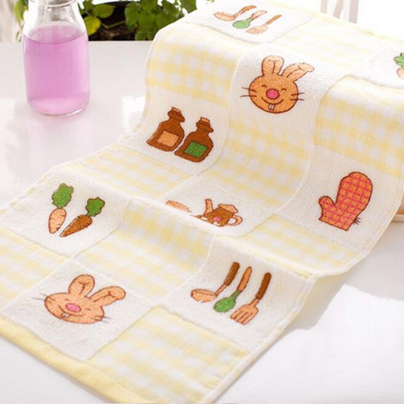 2 Pc Face Towel Cute Lovely Cartoon Pattern Cozy Soft Children's Face Towel