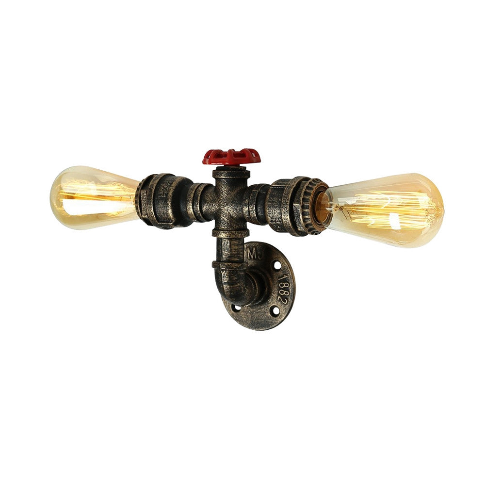 Brightness Retro Water Pipe Industrial Style Wall Sconce Restaurant And Bar Metal