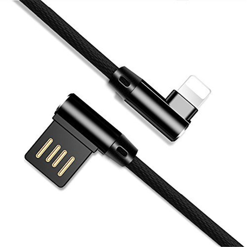 Double Elbow Nylon Braided 8 Pin Data Transfer and Charging for iphone Cable