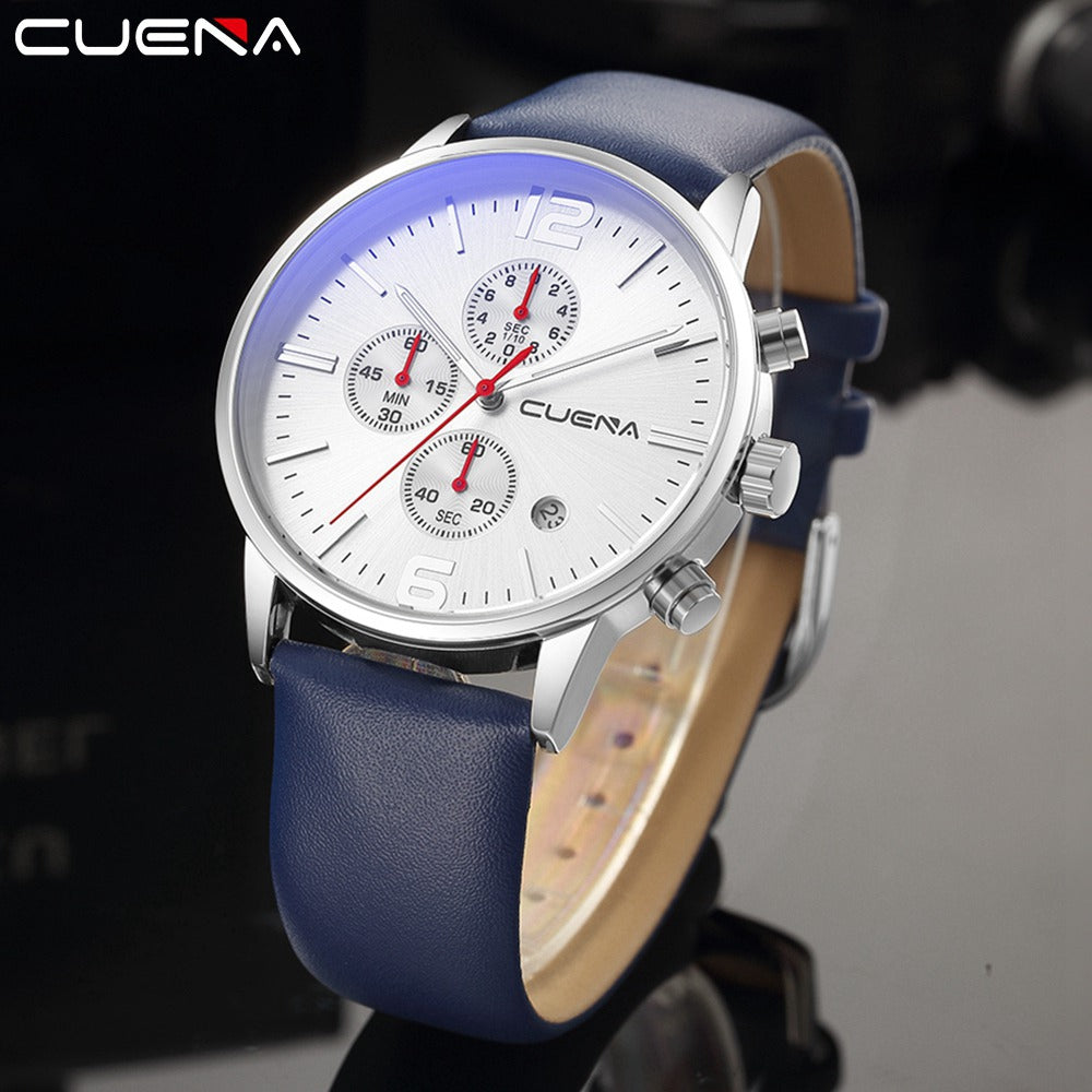 CUENA 6817P Trendy Sports Stylish Multifunction Six Pin Quartz Watches for Male