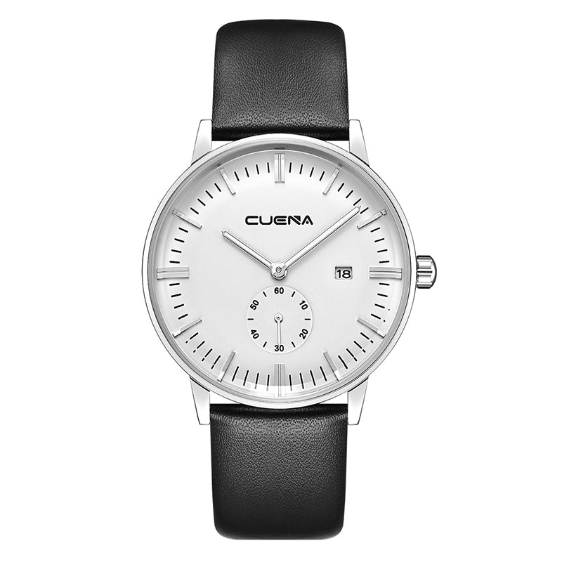 CUENA 6622P Men Fashion Trendy Genuine Leather Strap Wristwatch