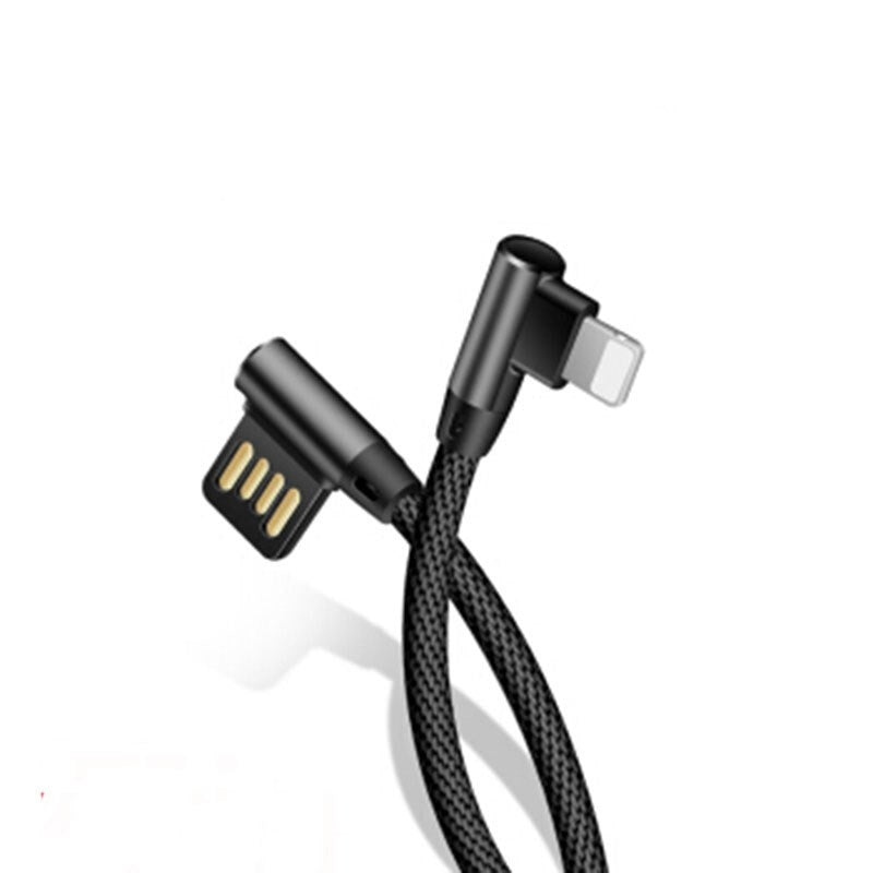 Double Elbow Nylon Braided 8 Pin Data Transfer and Charging for iphone Cable