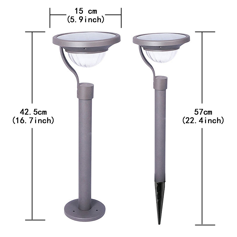 2PCS Warm White Stainless Steel Solar Lawn Light for Garden Landscape Lighting Pathway Stairway