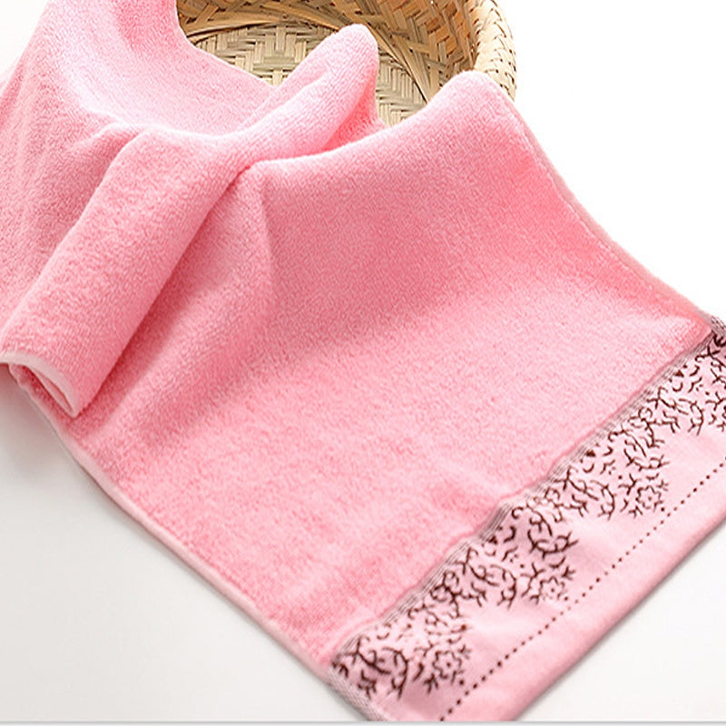 2 Pcs Face Towels Simple Jacquard Wave Water Absorption Soft Cozy Face Towels