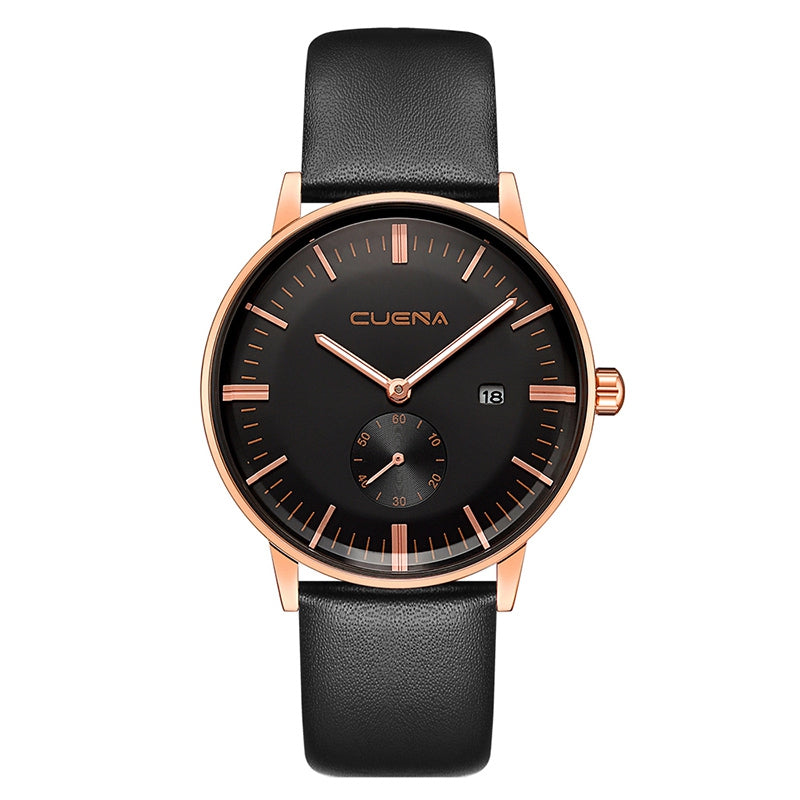 CUENA 6622P Men Fashion Trendy Genuine Leather Strap Wristwatch