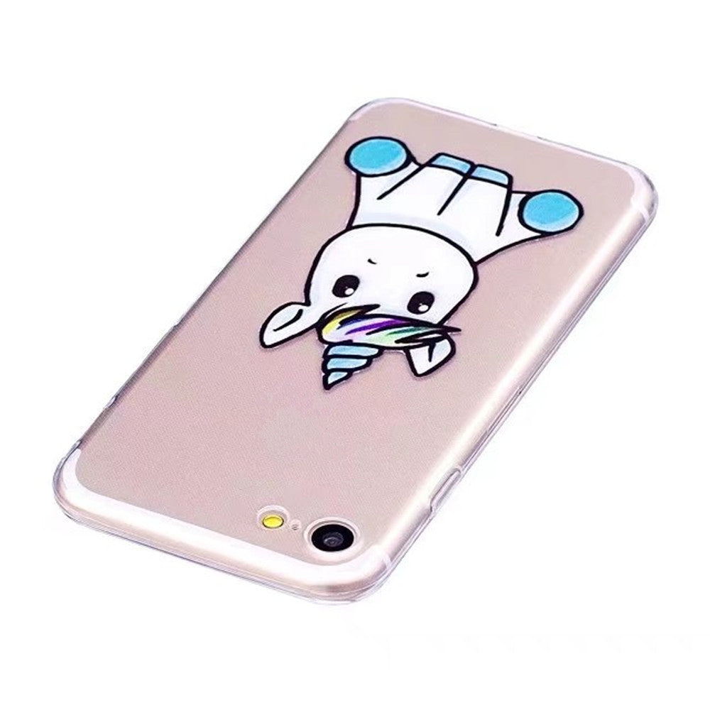 Case Cover for iPhone 8 / 7 Transparent Pattern Back Unicorn Soft TPU