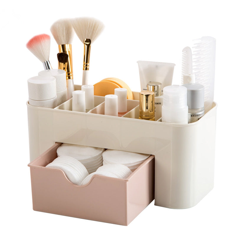 Cosmetic Jewelry Organizer Office Storage Drawer Desk Plastic Makeup Brush Box Lipstick Remote C...