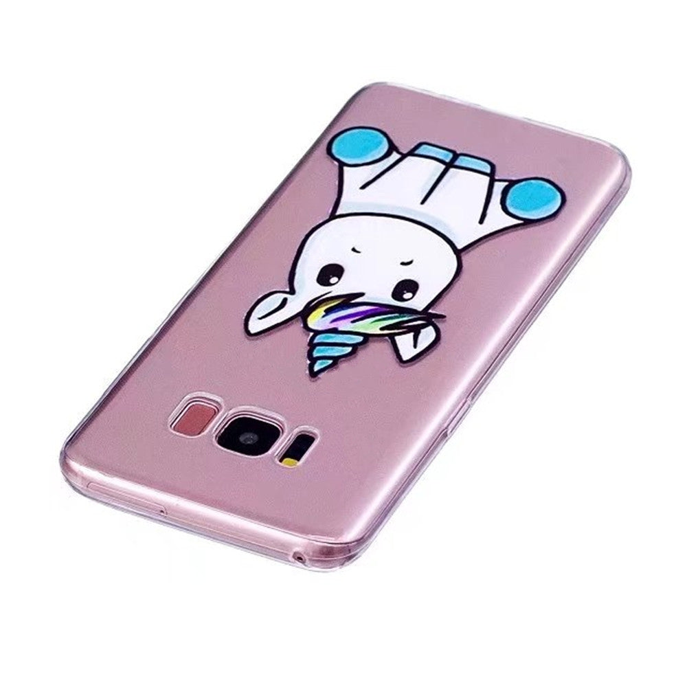 Case Cover for Samsung Galaxy S8 Plus Transparent Pattern Back Unicorn Soft TPU