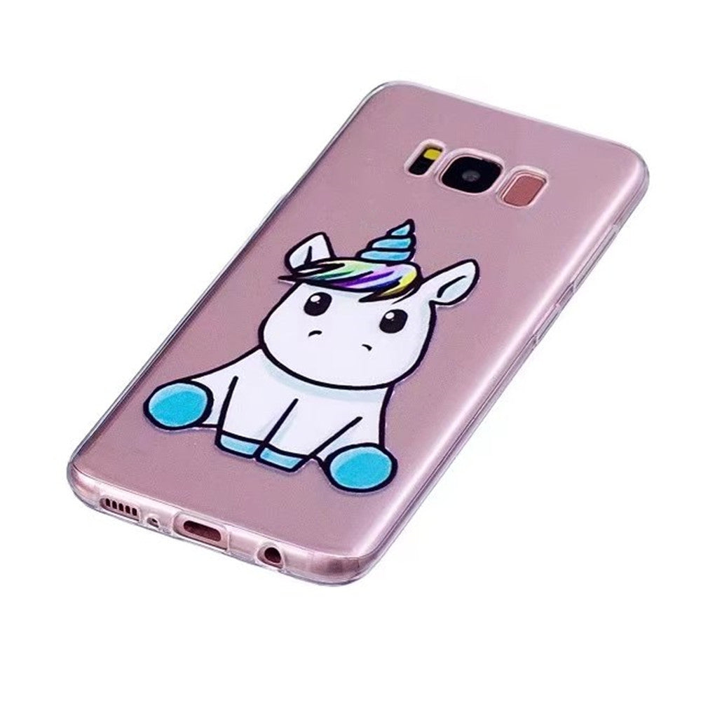 Case Cover for Samsung Galaxy S8 Plus Transparent Pattern Back Unicorn Soft TPU
