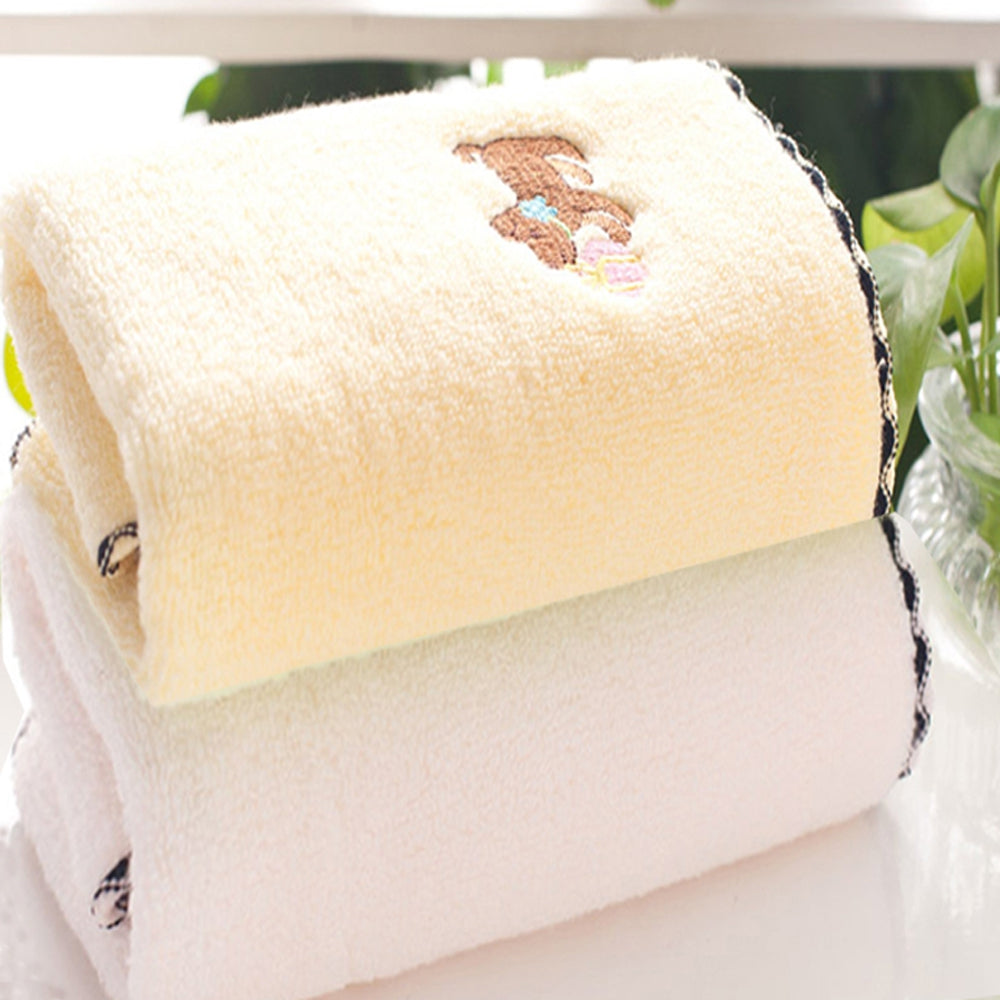 2 Pcs Face Towels Lovely Cartoon Dog Pattern Soft Towels