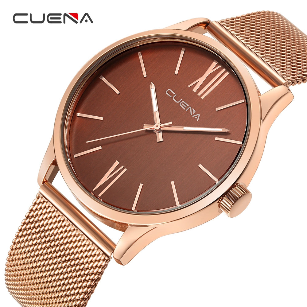 CUENA 6642G Men Stainless Steel Band Quartz Watch for Men