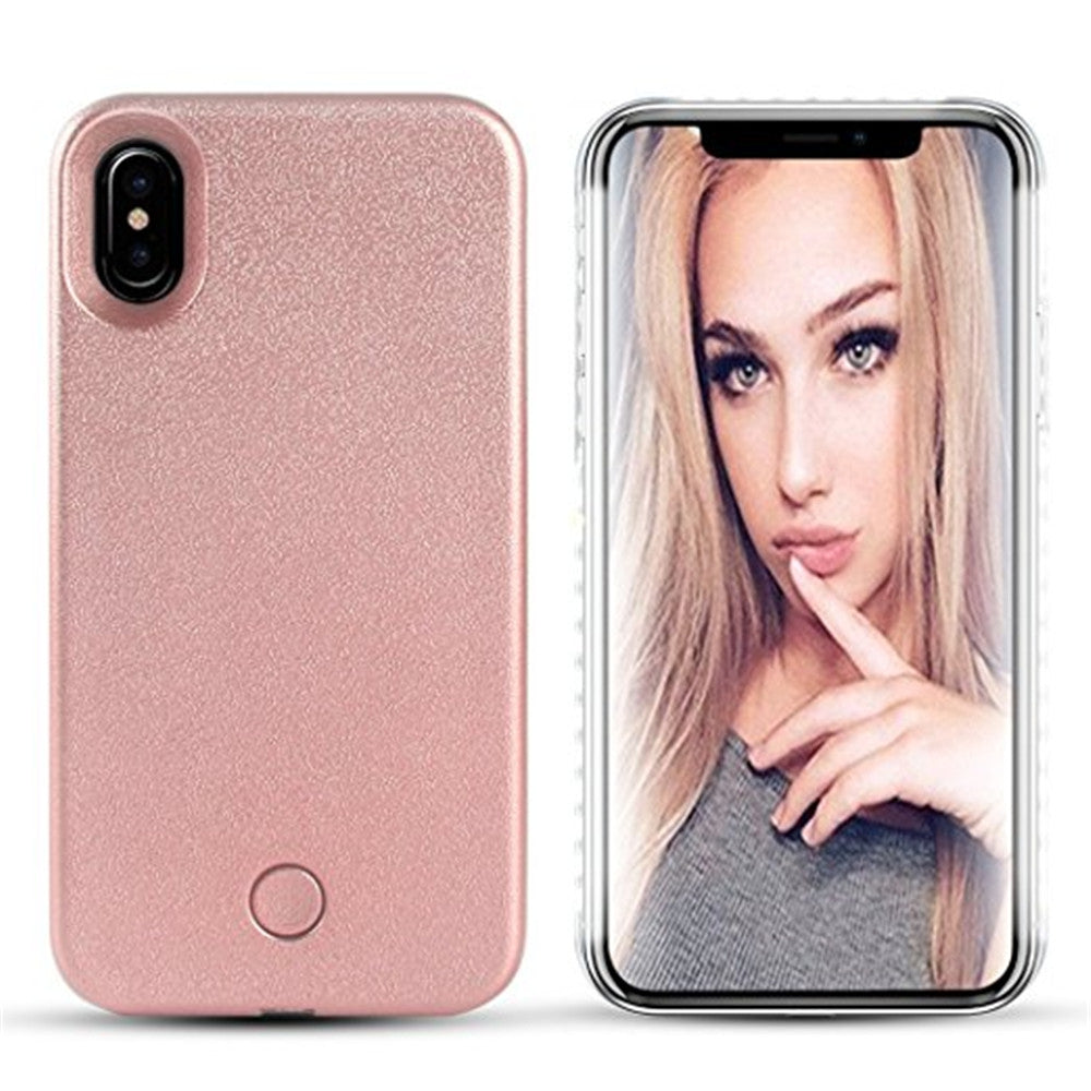 Anti-Skid Emitting Hard Back Shell Fashion Selfie LED Flash Light Phone for iPhone X Case